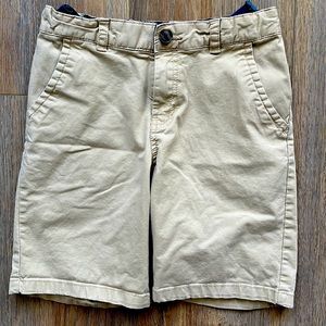 Cat & Jack light khaki adjustable waist school shirts size 12 clasp & zipper